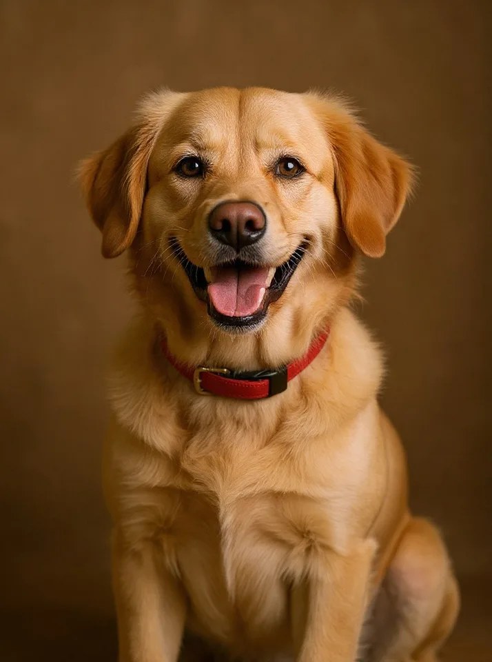 Foto navideña de mascota con IA: antes